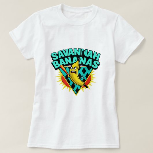 サバンナバナナス - 楽しくてワイルドな野球のTシャツ Tシャツ (デザイン正面)