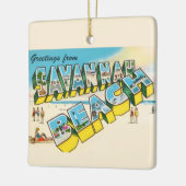 サバンナビーチグリーティングポストカードオーナメント セラミックオーナメント (左)