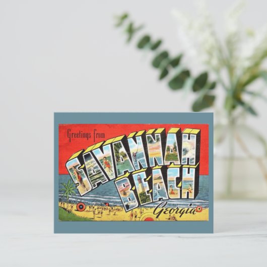 サバンナビーチジョージア州2挨拶ポストカード ポストカード (スタンド正面)
