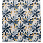 サバンナヘイズインスパイアブルーズと金ゴールド シャワーカーテン (正面)