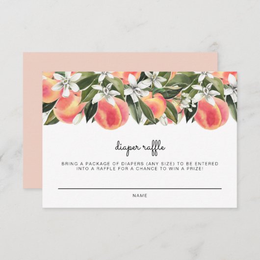 サバンナリトルピーチベビーおむつラッフルカード 招待状 (正面/裏面)