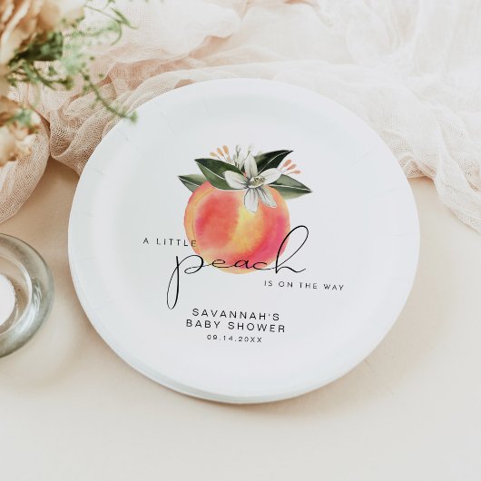 サバンナリトルピーチベビーシャワー ペーパープレート