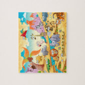 サバンナ動物家族 ジグソーパズル (縦)