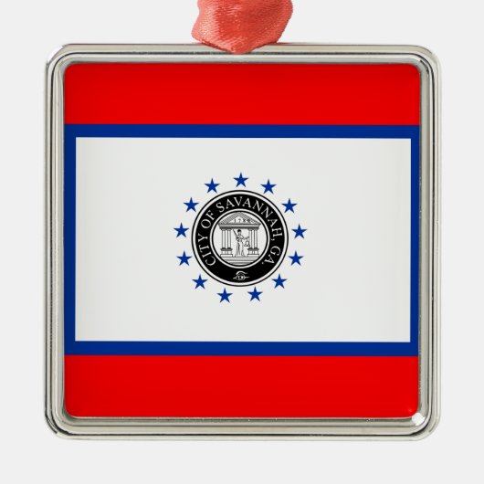 サバンナ国旗(ジョージア) メタルオーナメント (正面)