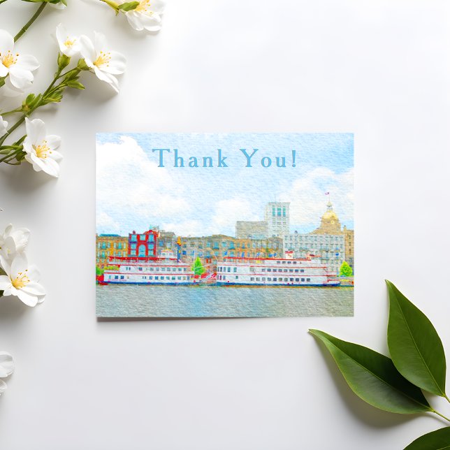 サバンナ川通り風景 水彩画 ありがとうございます (クリエイターアップロード済み)