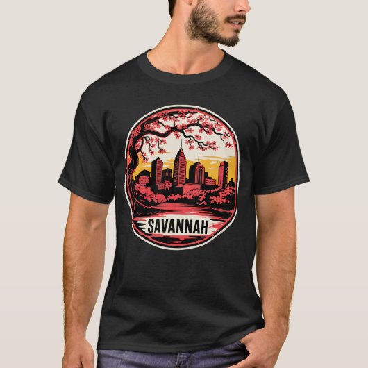サバンナ市 ジョージア州 アメリカ Tシャツ (正面)