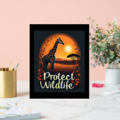 サバンナ戦車トップのキリン アクリルサイン (ウェディング)