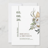 サバンナ水彩花束 招待状 (正面)