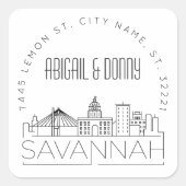 サバンナ結婚ス |事前にアドレス指定された封筒用シール スクエアシール (正面)