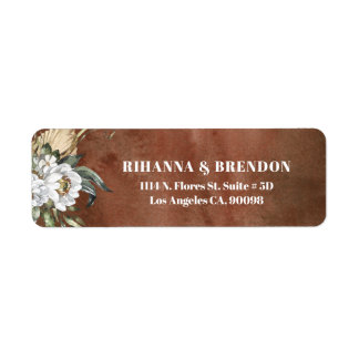 サバンナ花茶色紙質感 ラベル