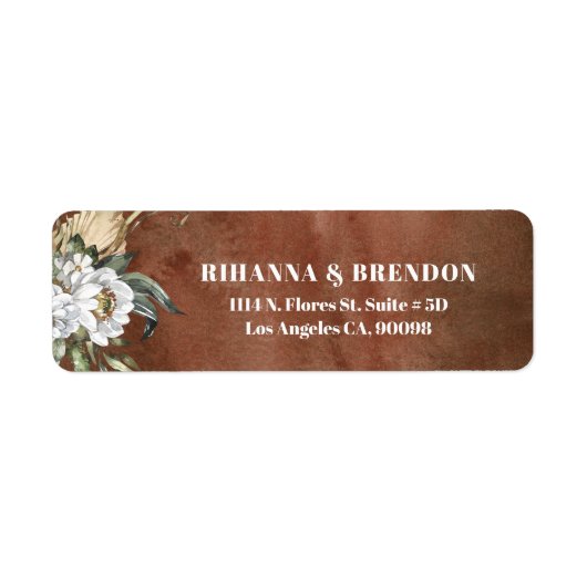 サバンナ花茶色紙質感 ラベル (正面)