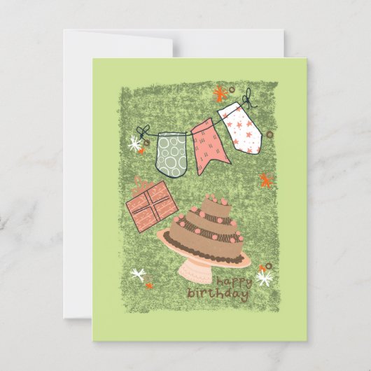 サバンナ誕生日 マグネット招待状 (正面)