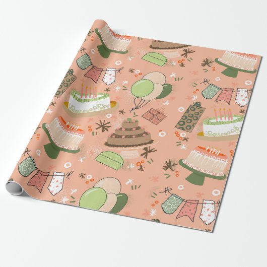 サバンナ誕生日 ラッピングペーパー (アンロールド)