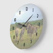 サバンナ·サファリのアフリカ·ゼブラ ラージ壁時計 (傾斜)