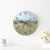 サバンナ·サファリのアフリカ·ゼブラ ラージ壁時計 (ホーム)