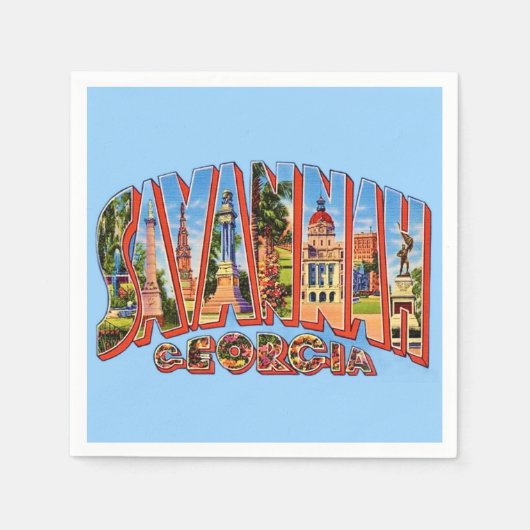 サバンナ・ジョージア州のカクテル・ナプキン スタンダードカクテルナプキン (正面)