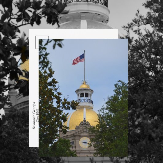 サバンナ・ジョージア州市庁舎 ゴールドドーム写真 ポストカード