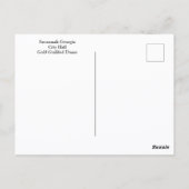 サバンナ・ジョージア州市庁舎 ゴールドドーム写真 ポストカード (裏面)