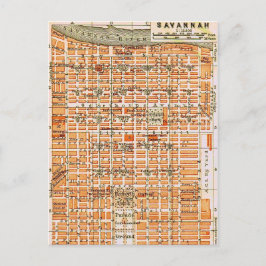 サバンナ・ジョージア州 ヴィンテージ地図 ポストカード