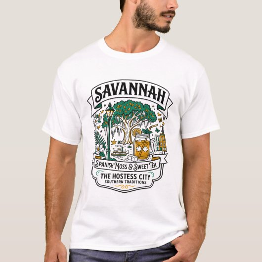 サバンナ・ジョージア・スパニッシュモスとスイートティー Tシャツ (正面)