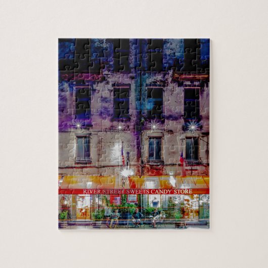 サバンナ・ジョージア・タウンusaウォーターフロント夕べリバー ジグソーパズル (縦)