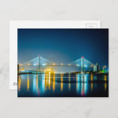 サバンナ・ジョージア・タウンusaウォーターフロント夕べリバー ポストカード (正面/裏面)