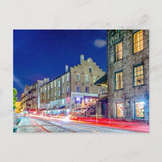 サバンナ・ジョージア・タウンusaウォーターフロント夕べリバー ポストカード (正面)