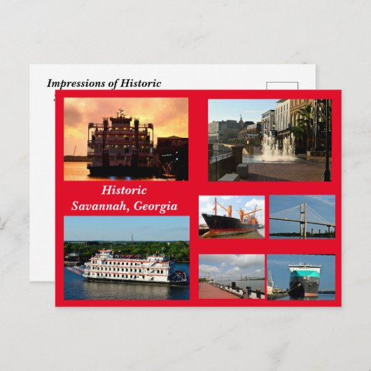 サバンナ，ジョージア・ホリデー・ハガキ シーズンポストカード (正面/裏面)