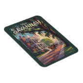 サバンナ・ジョージア 馬車 イラスト レトロ マグネット (右側)