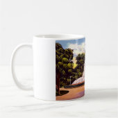 サバンナ、ジョージアForsyth公園の噴水 コーヒーマグカップ (左)