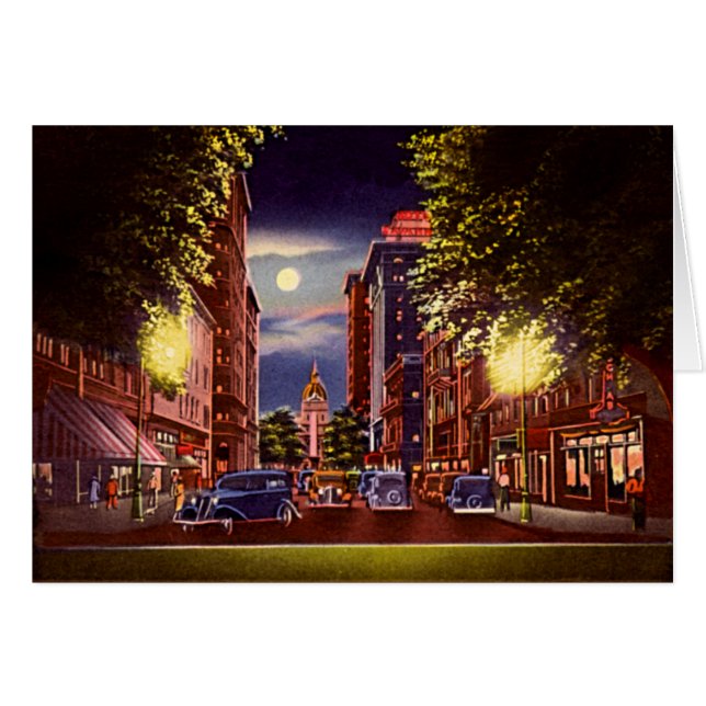 サバンナ、夜のジョージアBullの通り (正面横)