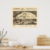 サバンナ, GAパノラママップ – 1734 ポスター (キッチン)