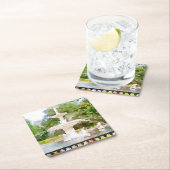 サバンナGAの水彩画のプリントのForsythの噴水 スクエアペーパーコースター (インサイチュ)