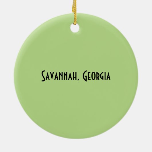 サバンナGAの水彩画のプリントのForsythの噴水 セラミックオーナメント (裏面)