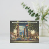 サバンナGA通りナイトヴィンテージイラストレーション ポストカード (スタンド正面)