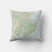 サバンナTybeeの島の航海のな図表の枕 クッション (裏面)