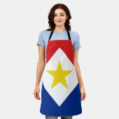 サバ国旗 エプロン (着用した状態)