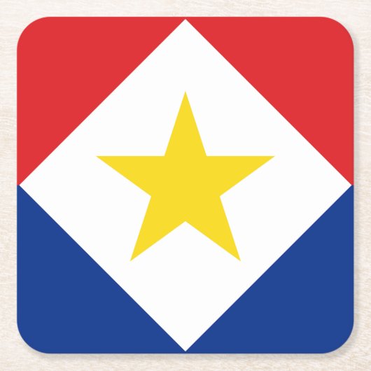 サバ国旗 スクエアペーパーコースター (正面)