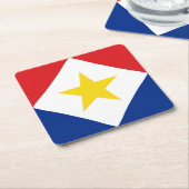 サバ島の旗 スクエアペーパーコースター (アングル)
