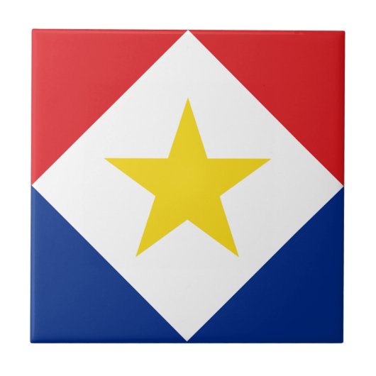 サバ島の旗 タイル (正面)