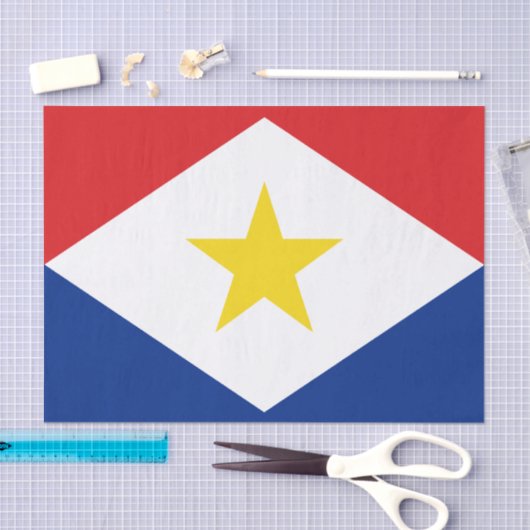 サバ島の旗 薄葉紙 (クラフト)