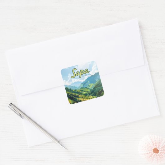 サパベトナムアジアライステラスヴィンテージトラベル スクエアシール (封筒)