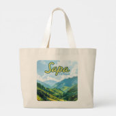 サパベトナムアジアライステラスヴィンテージトラベル ラージトートバッグ (裏面)