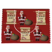 サパーソナライズされたンタのいけなリスト ラージペーパーバッグ (正面)