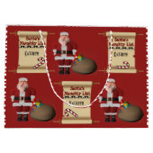 サパーソナライズされたンタのいけなリスト ラージペーパーバッグ (裏面)