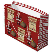 サパーソナライズされたンタのいけなリスト ラージペーパーバッグ (裏面アングル)