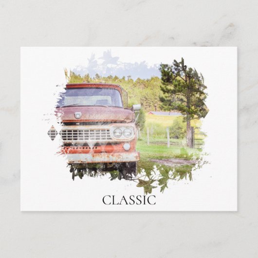 *~* サビたクラシック ヴィンテージ アンティーク ペイント トラック ポストカード (正面)