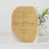 サビとピンクのエレガントなウェディング 招待状 (スタンド正面)