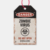 サビの危険サインのあるゾンビウイルスメッセージカード ギフトタグ (正面)