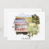 *~* サビれたクラシック ヴィンテージ アンティーク ペイント トラック ポストカード (正面/裏面)